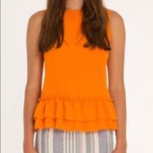 AMOUR VERT Sz S Bright Orange Sleeveless Top